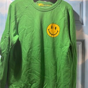 Aviator Nation Green Smiley Face Sweater